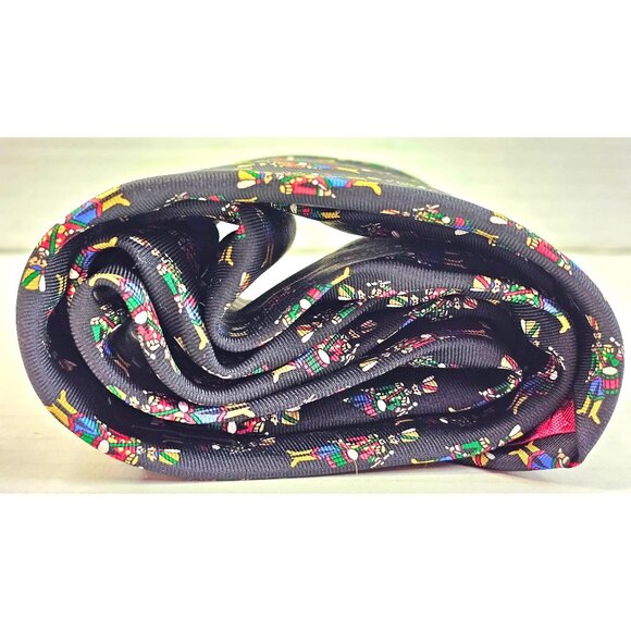 Holiday Traditions By Hallmark Men Silk Tie Nutcracker Soldier Black Multi-Color - Picture 8 of 8